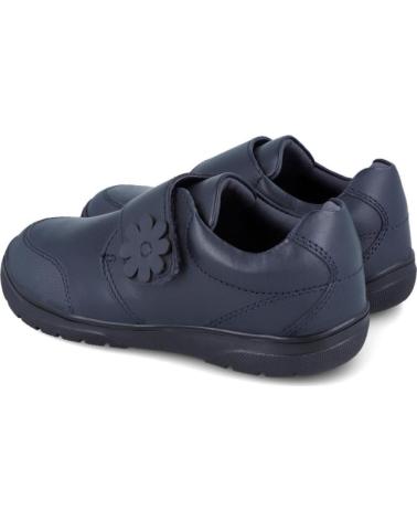 GARVALIN ZAPATO COLEGIAL CON VELCRO Y DETALLE FLOR PARA NINA 51706-B0 AZUL MARINO
