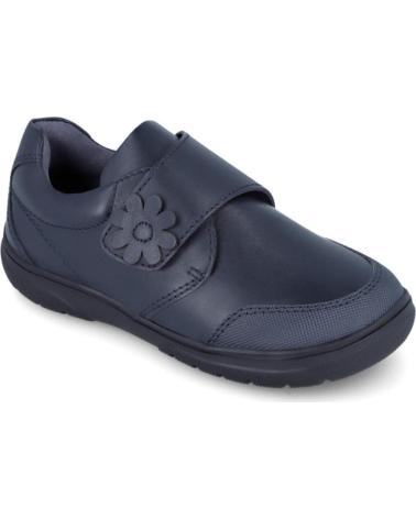GARVALIN ZAPATO COLEGIAL CON VELCRO Y DETALLE FLOR PARA NINA 51706-B0 AZUL MARINO