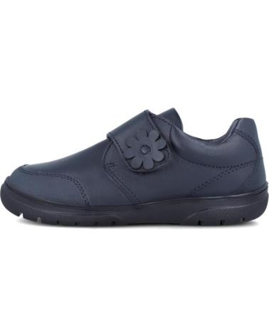 GARVALIN ZAPATO COLEGIAL CON VELCRO Y DETALLE FLOR PARA NINA 51706-B0 AZUL MARINO