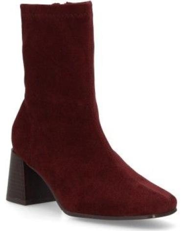 PUNTOSALAO BOTAS TACON ANCHO ELEGANTES DE MUJER COLOR BURDEOS VARIOS COLORES