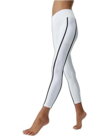 BORN LIVING YOGA LEGGINGS CON RAYA LATERAL PARA MUJER BLANCO