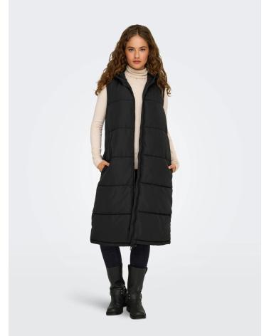 CHALECO LARGO ACOLCHADO ONLY 15241995 MUJER NEGRO NEGRO