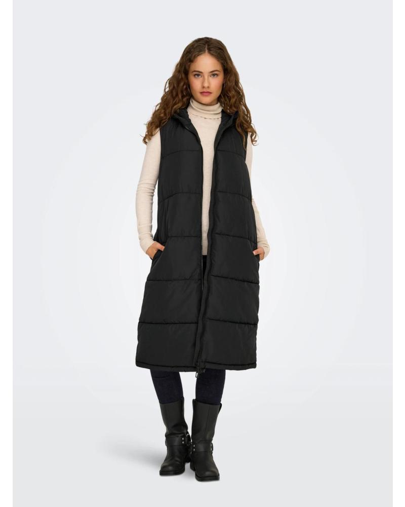 CHALECO LARGO ACOLCHADO ONLY 15241995 MUJER NEGRO NEGRO