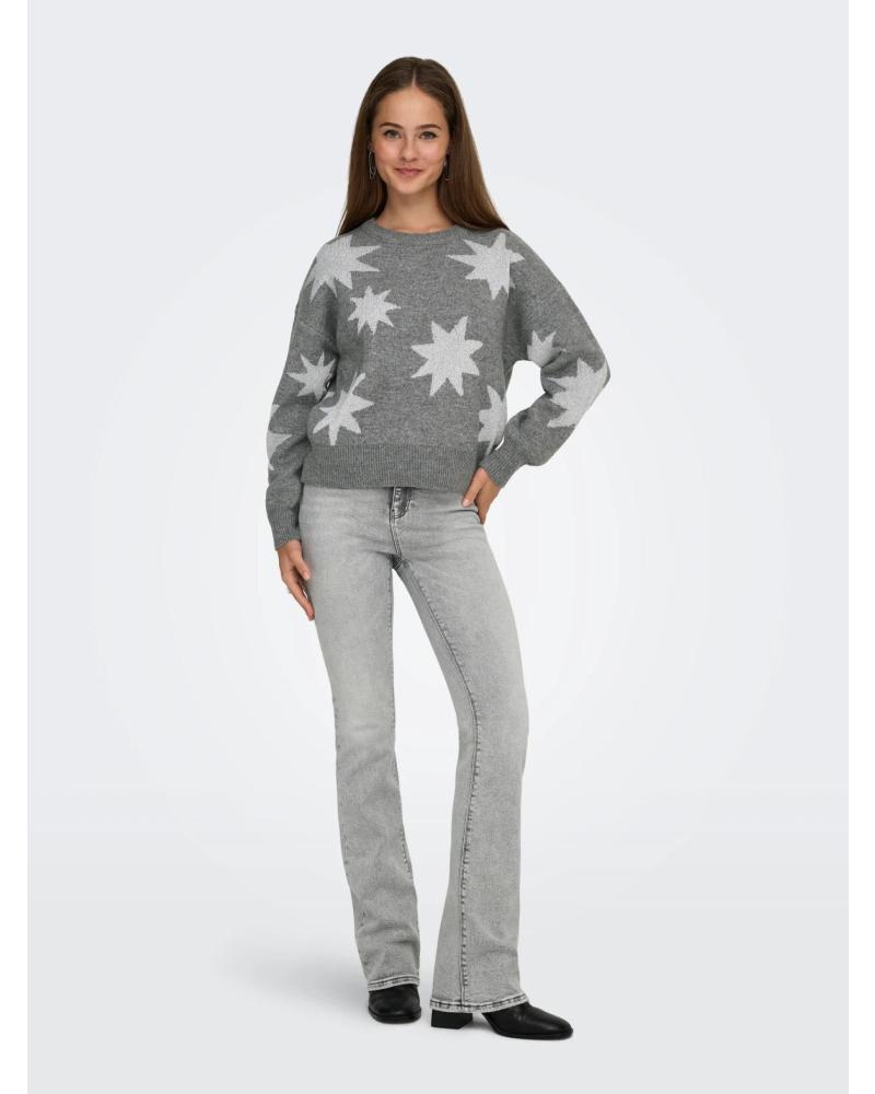 JERSEY DE PUNTO ONLY MUJER ESTRELLAS GRIS GRIS