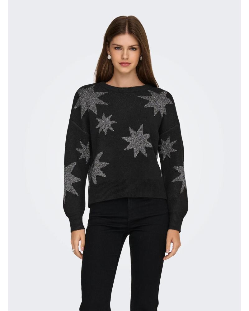 JERSEY DE PUNTO ONLY 15328250 MUJER ESTRELLAS NEGRO NEGRO