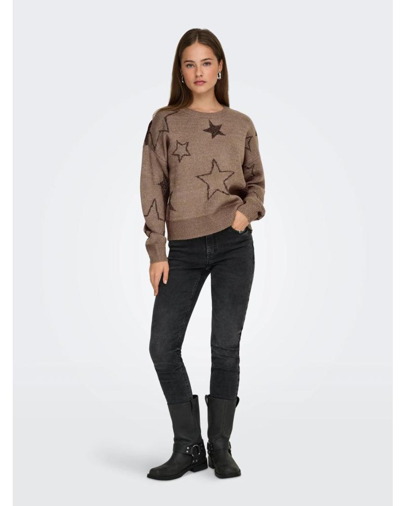 JERSEY DE PUNTO ONLY CON ESTAMPADO PARA MUJER MARRóN