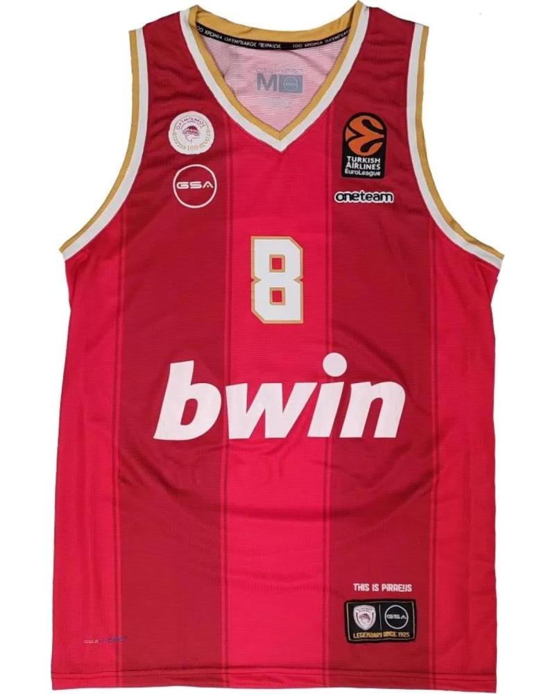 GSA CAMISETA TYLER DORSEY OLYMPIACOS EUROLIGA SEGUNDA EQUIPACIÓN 1