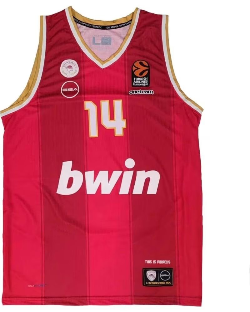 BASKETBALL JERSEY GSA ALEKSANDER VEZENKOV EUROLEAGUE OLYMPIACOS SECOND KIT 1