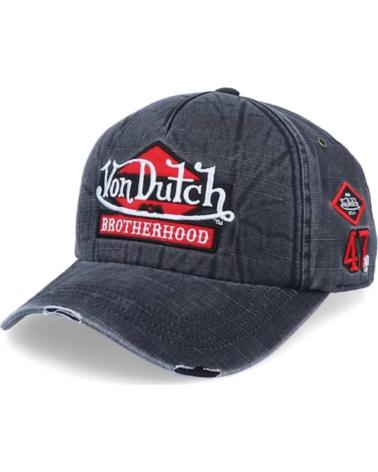 GORRA VON DUTCH BROTHERHOOD WASHED NEGRA ROJA NAN