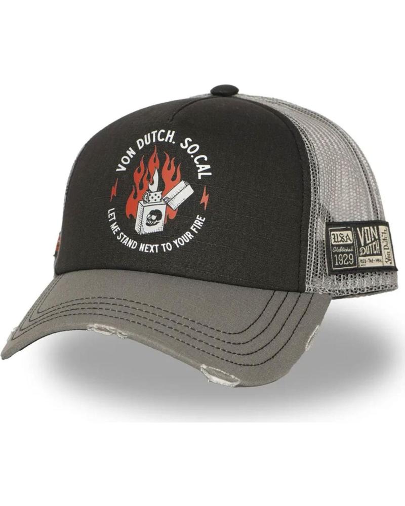 GORRA VON DUTCH TRUCKER CREW27 GRIS NEGRO NAN