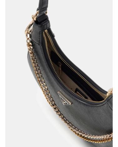 BOLSO HOMBRO GUESS DAVINA CON CADENA DORADA NEGRO