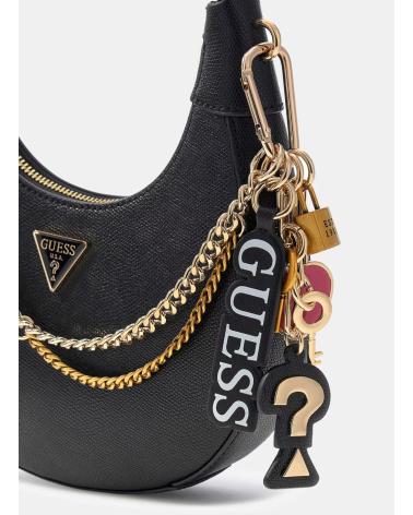 BOLSO HOMBRO GUESS DAVINA CON CADENA DORADA NEGRO