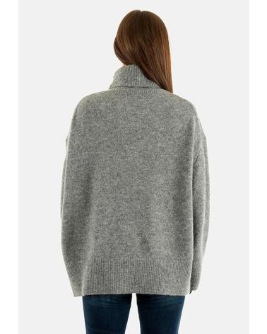 JERSEY DE PUNTO ONLY CON CUELLO ALTO PARA MUJER GRIS