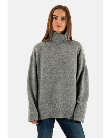 JERSEY DE PUNTO ONLY CON CUELLO ALTO PARA MUJER GRIS