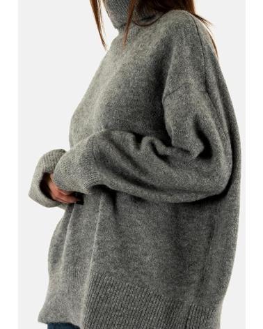 JERSEY DE PUNTO ONLY CON CUELLO ALTO PARA MUJER GRIS