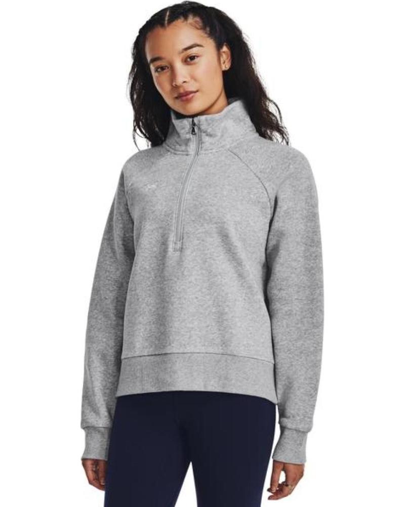SUDADERA HALF ZIP ARMOUR FLEECE MUJER UNDER ARMOUR 1379492 GRIS