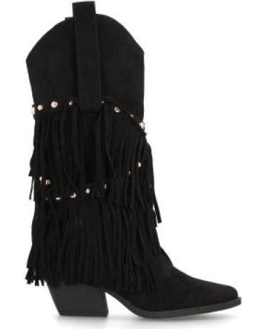 PUNTOSALAO BOTAS CAMPERAS FLECOS EN CANA TACON MEDIO COWBOY DE MUJER CO VARIOS COLORES