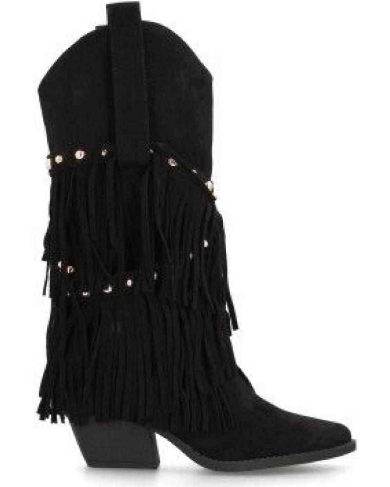 PUNTOSALAO BOTAS CAMPERAS FLECOS EN CANA TACON MEDIO COWBOY DE MUJER CO VARIOS COLORES