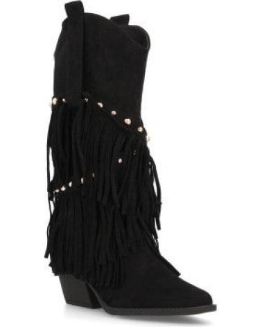 PUNTOSALAO BOTAS CAMPERAS FLECOS EN CANA TACON MEDIO COWBOY DE MUJER CO VARIOS COLORES