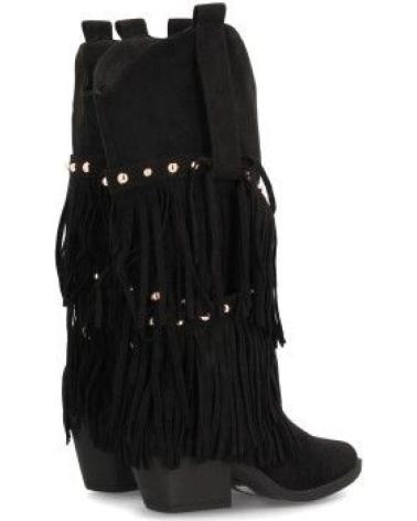 PUNTOSALAO BOTAS CAMPERAS FLECOS EN CANA TACON MEDIO COWBOY DE MUJER CO VARIOS COLORES