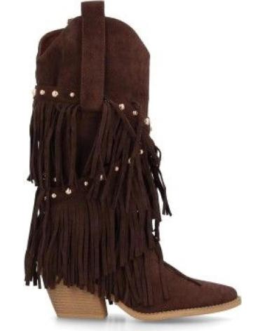 PUNTOSALAO BOTAS CAMPERAS FLECOS EN CANA TACON MEDIO COWBOY DE MUJER CO VARIOS COLORES