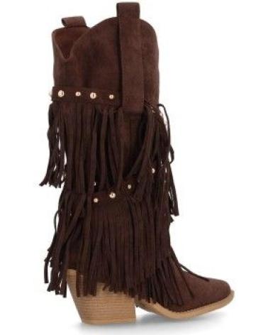 PUNTOSALAO BOTAS CAMPERAS FLECOS EN CANA TACON MEDIO COWBOY DE MUJER CO VARIOS COLORES