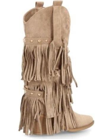 PUNTOSALAO BOTAS CAMPERAS FLECOS EN CANA TACON MEDIO COWBOY DE MUJER CO VARIOS COLORES