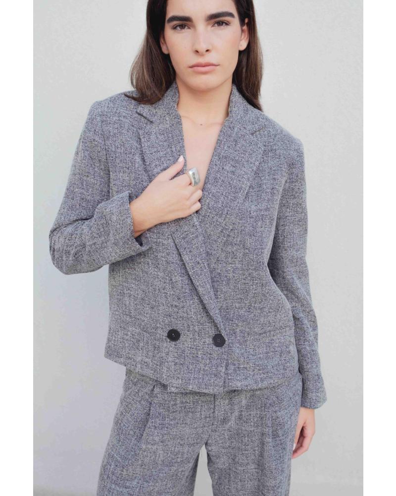 BLAZER CRUZADO ESTRUCTURA CROPPED PUNTOSALAO VARIOS COLORES