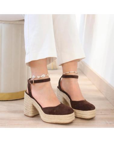 BUBBLE BOBBLE 6106 ZAPATOS TACON ESPARTO MUJER MARRON