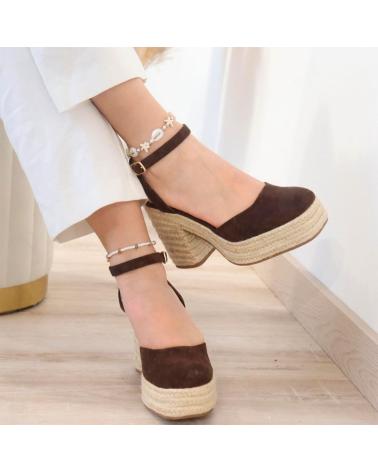 BUBBLE BOBBLE 6106 ZAPATOS TACON ESPARTO MUJER MARRON