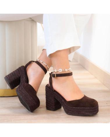 BUBBLE BOBBLE 6106 ZAPATOS TACON ESPARTO MUJER CAFE