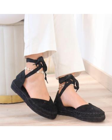 BUBBLE BOBBLE 6018 ALPARGATAS DE CINTAS PLANAS MUJER NEGRO