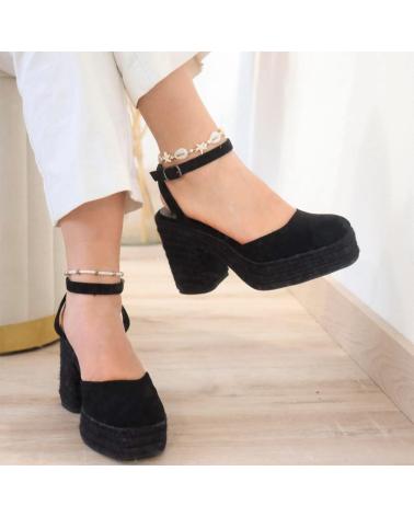 BUBBLE BOBBLE 6106 ZAPATOS TACON ESPARTO MUJER NEGRO