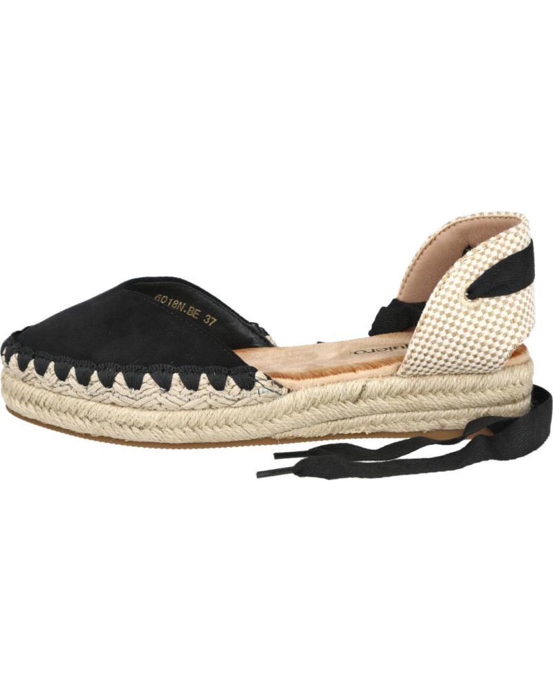 BUBBLE BOBBLE 6018 ALPARGATAS DE CINTAS PLANAS MUJER NEGRO BEIGE