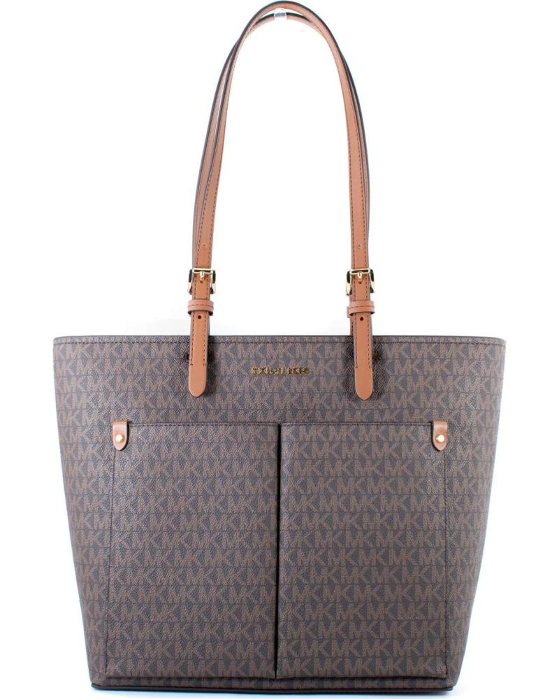 Inicio-MICHAEL-KORS-BOLSO TOTE MICHAEL KORS 35F3GTVT3B MARRÓN CON LOGO REPETIDO Y ASAS DE CUERO-