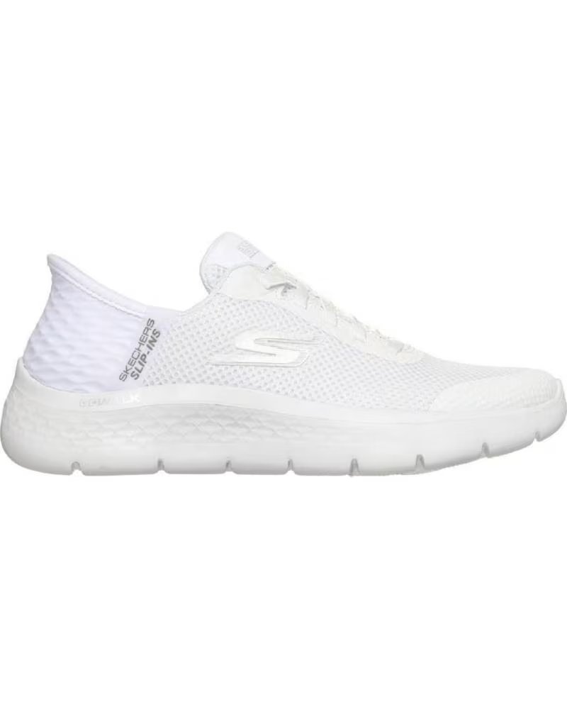 SKECHERS 124836 ZAPATILLAS CASUAL DE MUJER TAUPE SLIP INS BLANCO