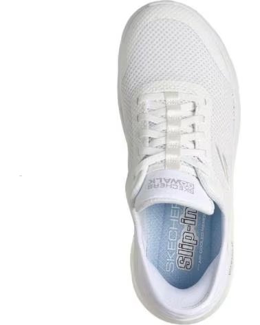 SKECHERS 124836 ZAPATILLAS CASUAL DE MUJER TAUPE SLIP INS BLANCO