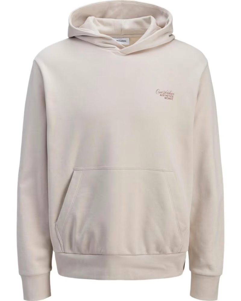 JACK AND JONES SUDADERA CON CAPUCHA JACKJONES 12288100-MOON EN BEIGE PARA HOMBRE MOONBEAM