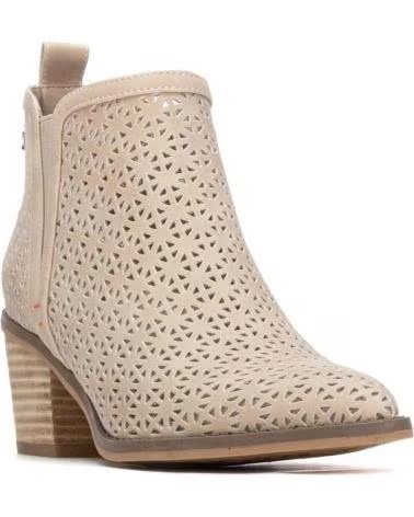 BOTAS REFRESH 175152 COM DESIGN VAZADO E SALTO BLOCO BEIGE