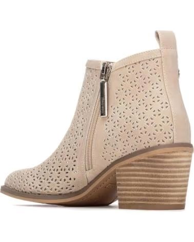 BOTAS REFRESH 175152 COM DESIGN VAZADO E SALTO BLOCO BEIGE