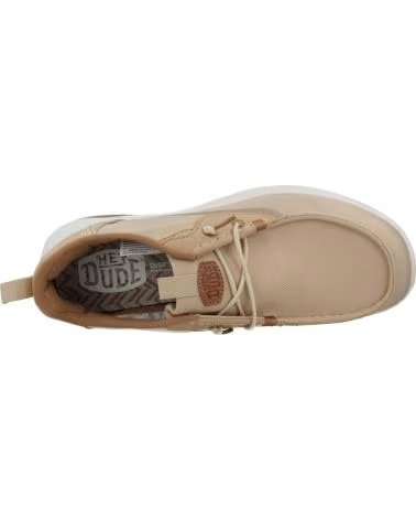 HEY DUDE WALLY DRIFT MESH TÊNIS CASUAL MASCULINO BEGE CRMWHT