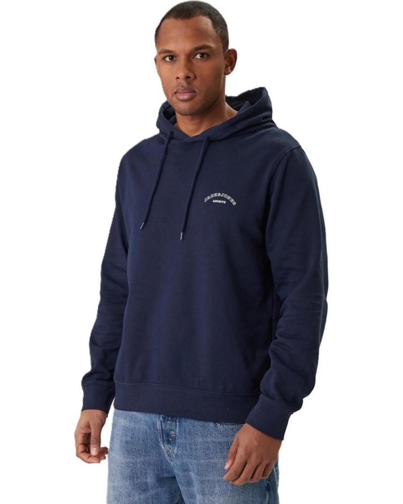 JACK AND JONES SUDADERA COLLEGE LOGO SWEAT HOOD AZUL