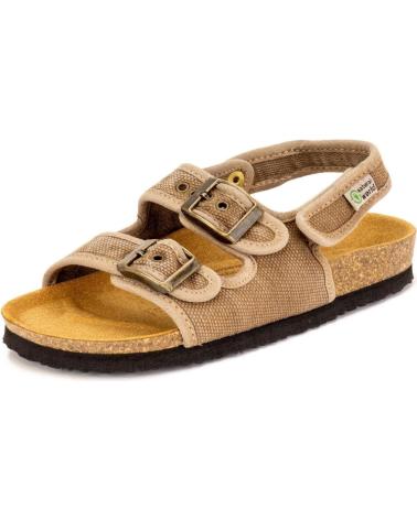 Sandalen für Junge NATURAL WORLD 7082E N - 48 MAUI- BIO SANDALIA 2 HEBILL BEIGE