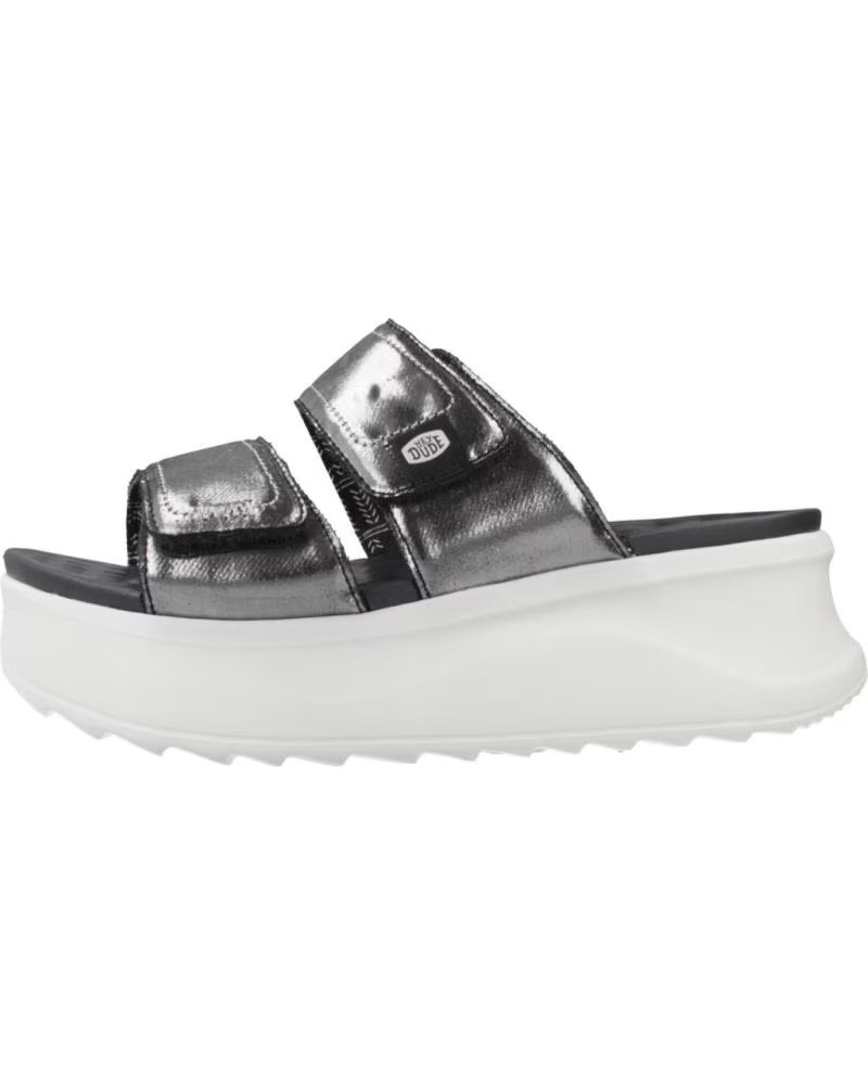 HEY DUDE SANDALIAS MUJER MODELO DELRAY SLIDE CLASSIC COLOR PLATA BLKS BLKSIMER