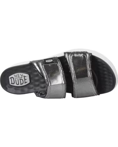 HEY DUDE SANDALIAS MUJER MODELO DELRAY SLIDE CLASSIC COLOR PLATA BLKS BLKSIMER
