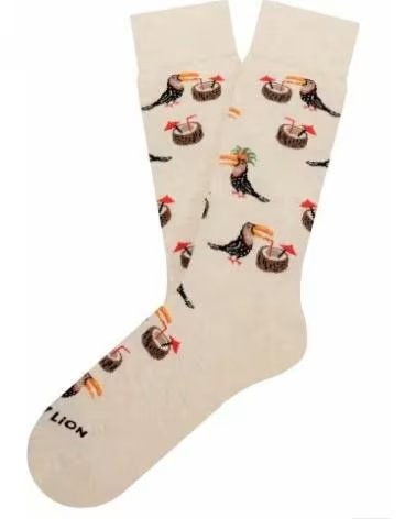 JIMMY LION CALCETINES TROPICALTOUCAN- EN PARA MUJER BEIGE