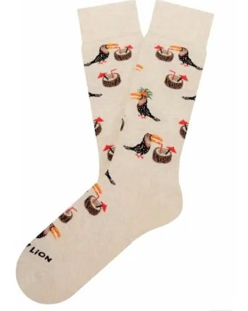 JIMMY LION CALCETINES TROPICALTOUCAN- EN PARA MUJER BEIGE