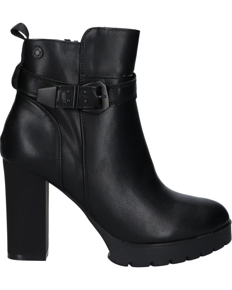STIVALETTO REFRESH 170445 NERO CON TACCO LARGO E PLATEAU NEGRO