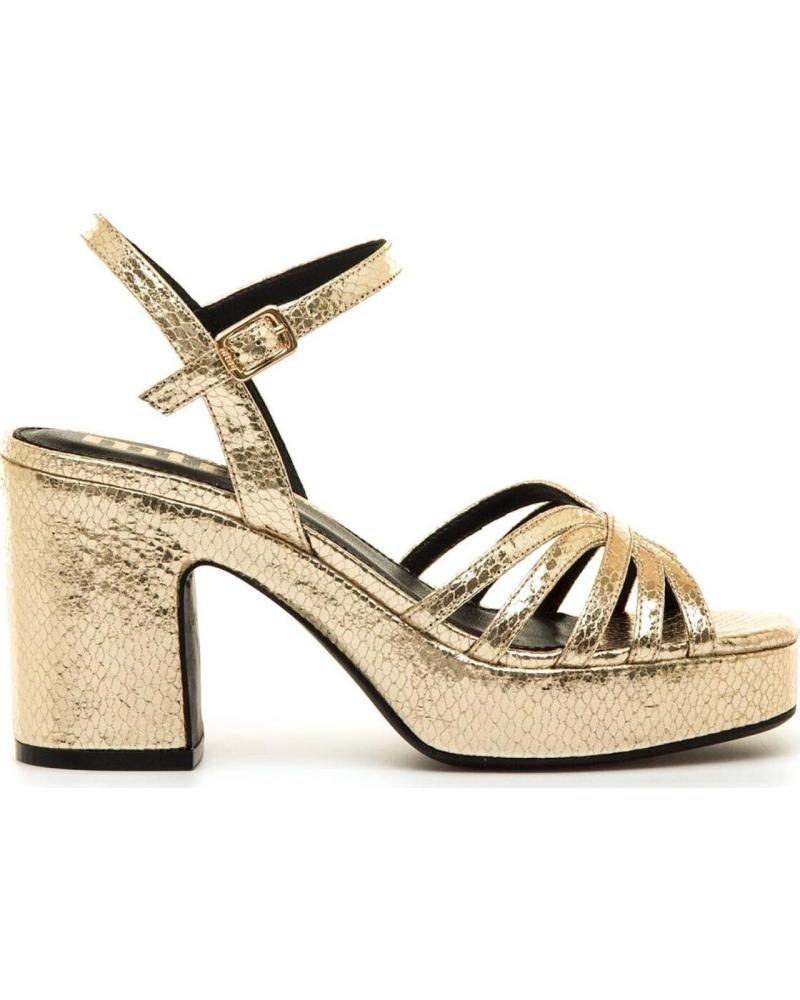 SANDALIAS MTNG 56646 TACÓN ANCHO DORADO GOLD