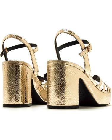 SANDALIAS MTNG 56646 TACÓN ANCHO DORADO GOLD